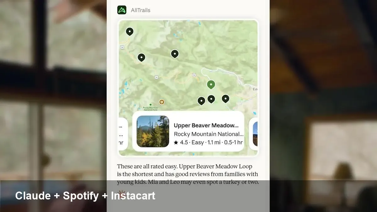 Claude links to Spotify, Instacart, AllTrails