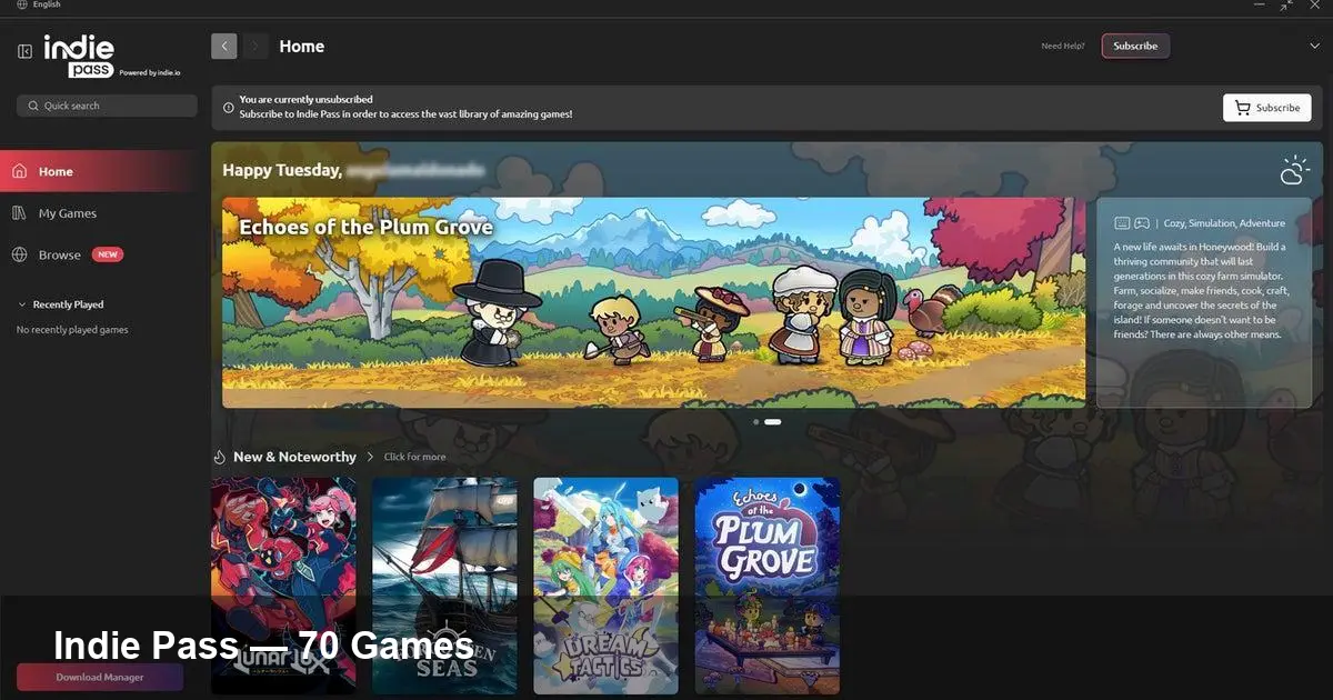 Indie Pass: $6.99 for 70 Indie Games