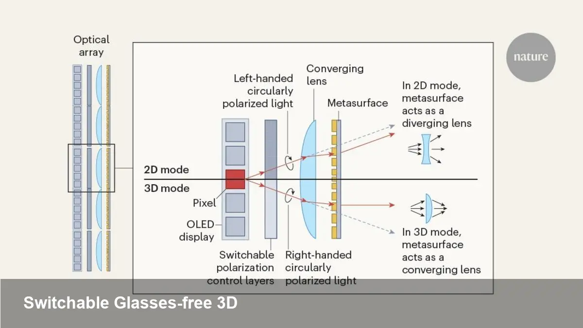 Glasses-free 3D that switches to 2D — metasurface displays