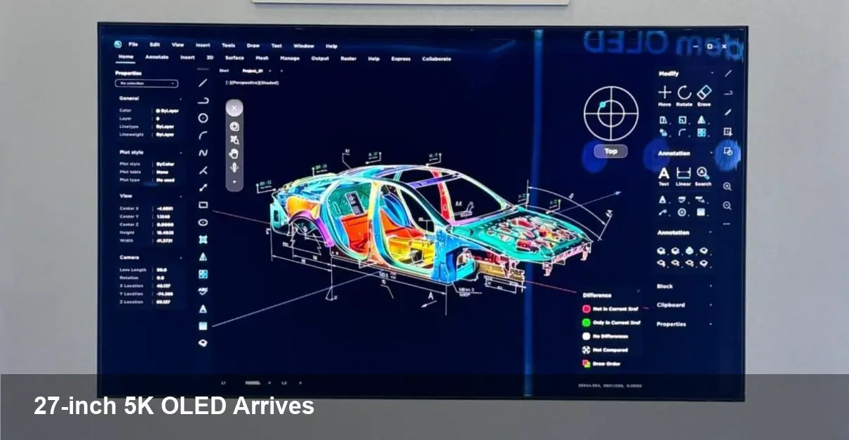 27-inch 5K OLED: LG's 220ppi Panel at SID 2026