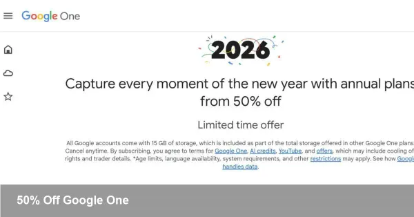 Google One 50% Off 2TB & AI Pro — 2026 Deal