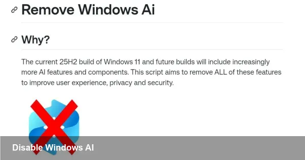 Remove Windows AI: PowerShell Script for Windows 11