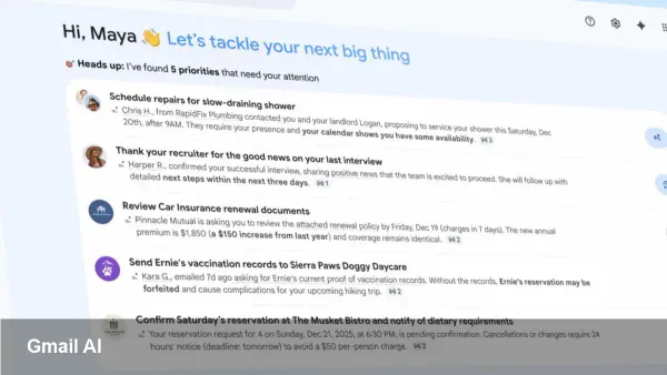 Google Adds AI Overviews to Gmail Search