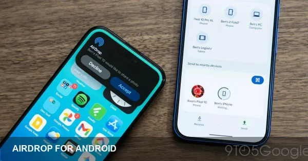 Google teases AirDrop support for Android