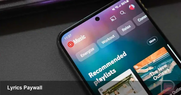 YouTube Music hides lyrics tab behind paywall