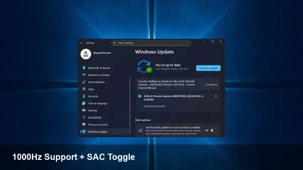 Windows 11 KB5079391: 1000Hz & Smart App Control