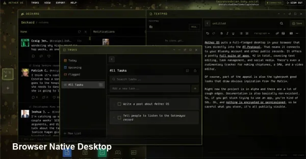 Aether OS: A playful desktop for the AT Protocol