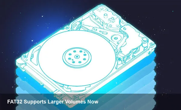 Microsoft ups FAT32 volume limit