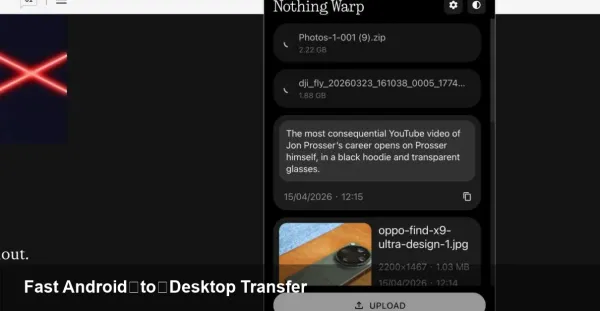 Warp: Fast Android-to-Desktop File Sharing